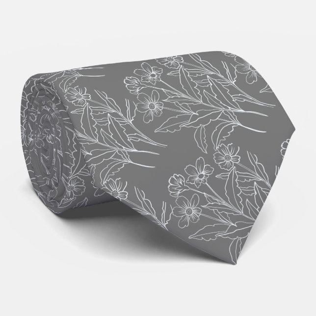 Enjoy the Little Things flowers Neck Tie (Rolled)