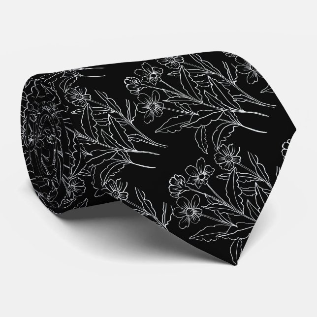 Enjoy the Little Things flowers Neck Tie (Rolled)