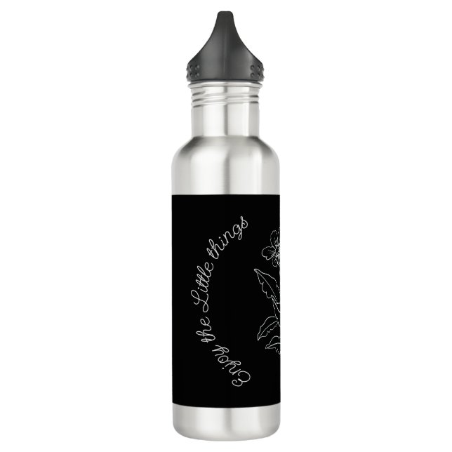 Enjoy the Little Things flowers Stainless Steel Water Bottle (Left)