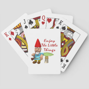 Enjoy The Little Things Gnome Poker Cards