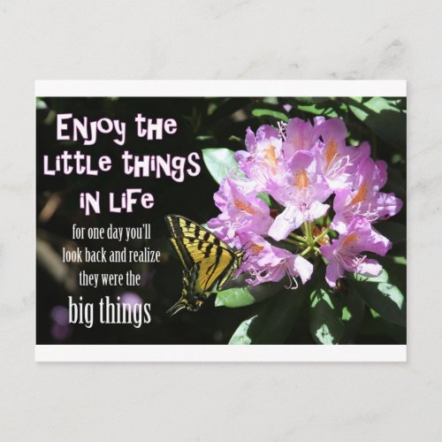 Enjoy the Little Things in Life Postcard