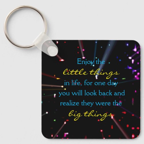 Enjoy the little things in life quote lights keychain