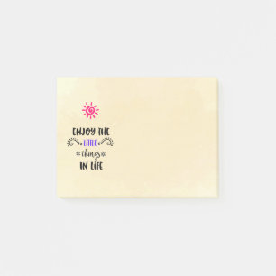 Enjoy The Little Things In Life Typography Quote Post-it Notes