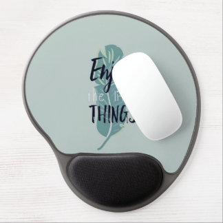 “Enjoy the Little Things” Minimal Feather Mouse Pa Gel Mouse Pad