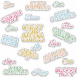 Enjoy the Little Things Motivational Sticker Sheet