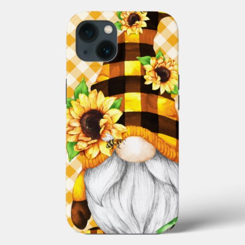 Enjoy the Little Things Sunflower Gnome iPhone 13 Case