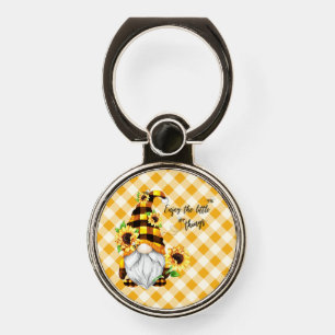 Enjoy the Little Things Sunflower Gnome Phone Ring