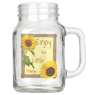 Enjoy the Little Things Sunflower Plaid Wood Frame