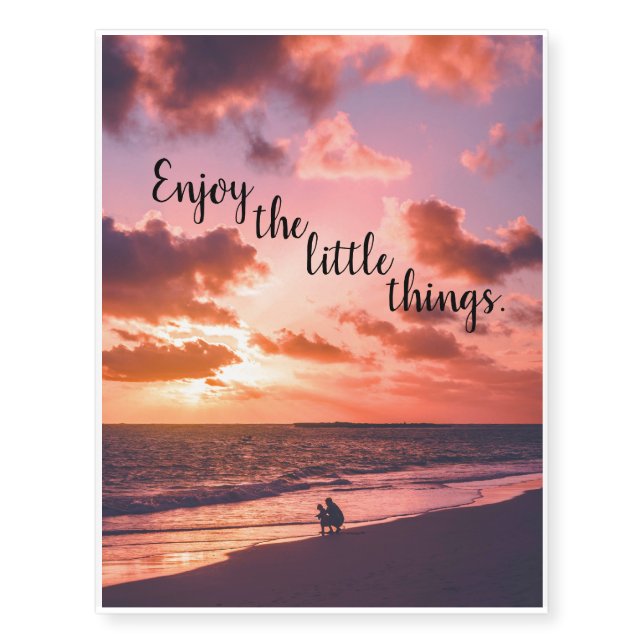 Enjoy the Little Things Sunset Beach Temporary Tattoos (Front)
