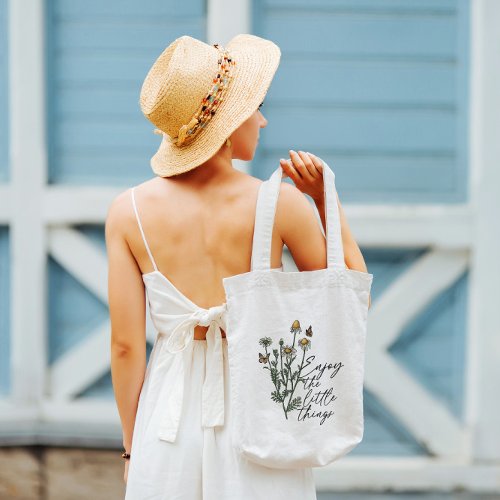 Enjoy The Little Things Wildflower Daisy Tote Bag