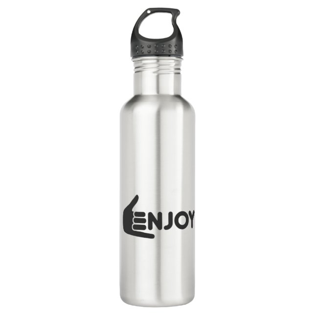 Enjoy the Now • Pure Enjoyment • Enjoy Every Momen Stainless Steel Water Bottle (Front)