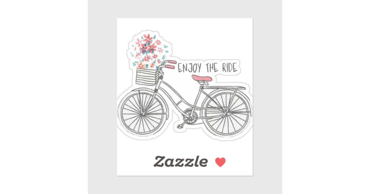 Enjoy the ride bicycle sticker | Zazzle