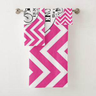 Enjoy The Ride Bicycle With Flowers Motivational Bath Towel Set