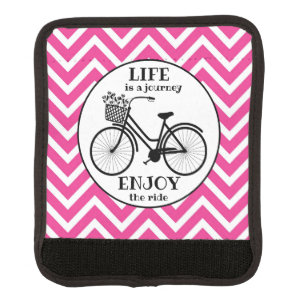 Enjoy The Ride   Bicycle With Flowers Motivational Luggage Handle Wrap