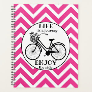Enjoy The Ride Bicycle With Flowers Motivational Planner