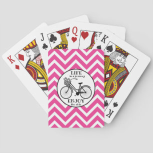 Enjoy The Ride Bicycle With Flowers Motivational Poker Cards