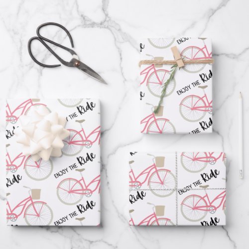 Enjoy The Ride Bicycle Wrapping Paper Sheets 