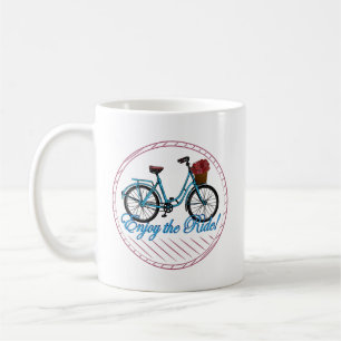 Enjoy The Ride Blue Bicycle Coffee Mug