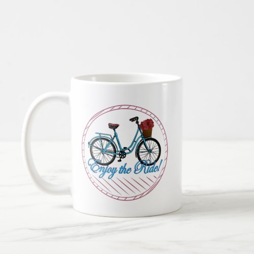 Enjoy The Ride Blue Bicycle Coffee Mug