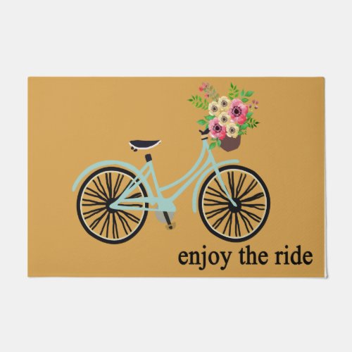 Enjoy The Ride Doormat Flower Bicycle Mat
