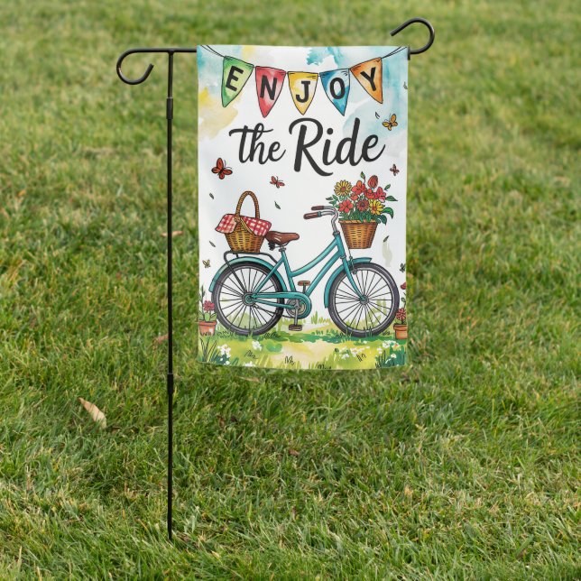 Enjoy the Ride Garden Flag (In SItu)