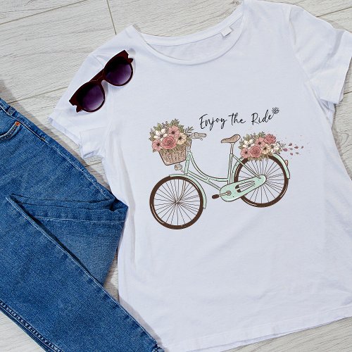 Enjoy the ride vintage Bicycle womens  T_Shirt