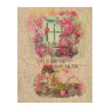 Enjoy The Ride | Watercolor Bicycle With Flowers