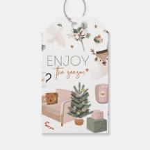 Enjoy the Season Rustic Merry Christmas Gift Tags