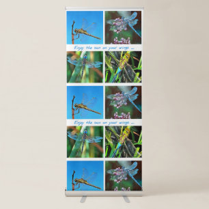 Enjoy The Sun On Your Wings Dragonfly Collage Retractable Banner