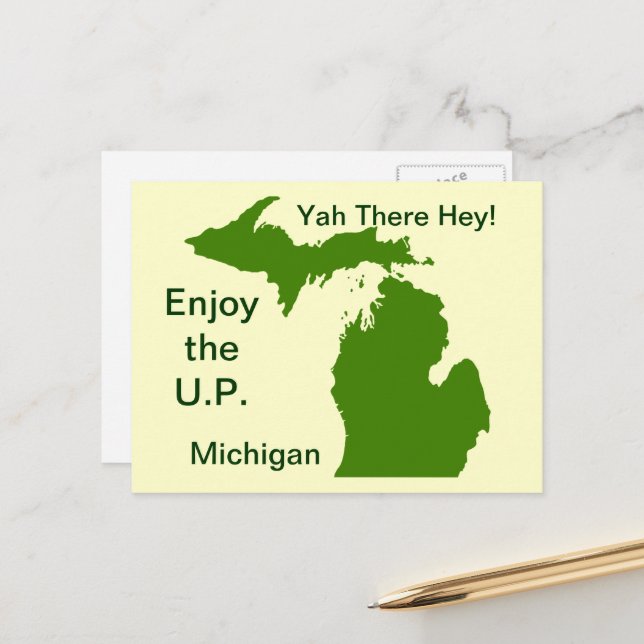 Enjoy the U.P. Michigan with Da Yoopers Postcard (Front/Back In Situ)