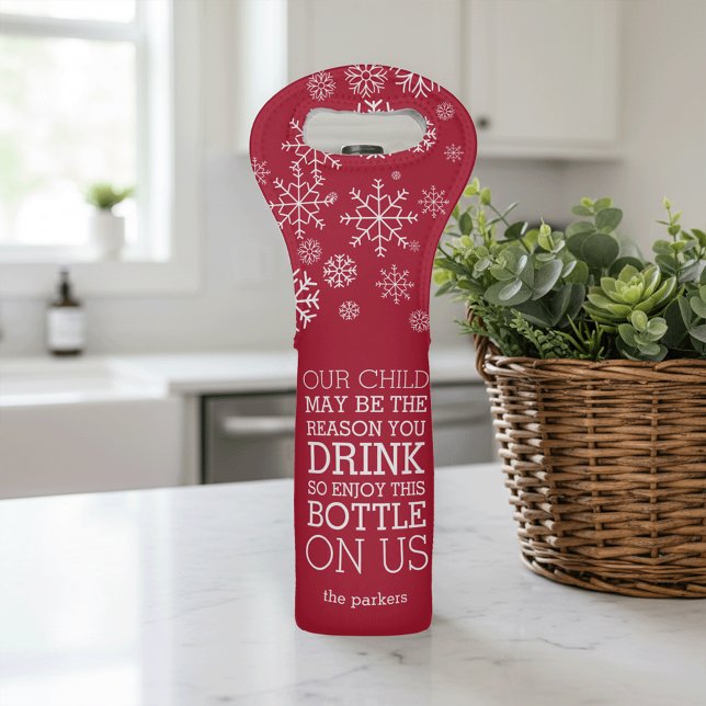 Enjoy This Bottle On Us | Funny Teacher Christmas Wine Bag (Creator Uploaded)