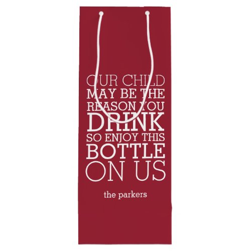 Enjoy This Bottle On Us  Funny Teacher Christmas Wine Gift Bag