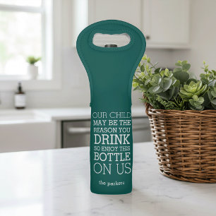 Enjoy This Bottle On Us   Funny Teacher Gift Wine Bag