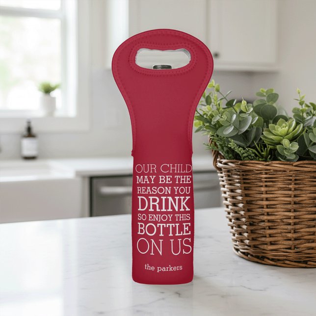 Enjoy This Bottle On Us | Funny Teacher Gift Wine Bag (Creator Uploaded)