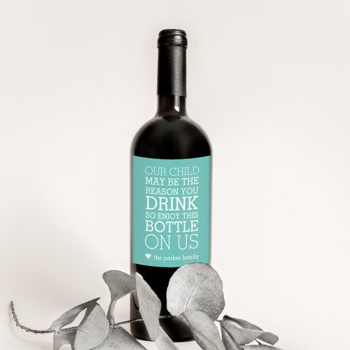 Enjoy This Bottle On Us  Funny Teacher Gift Wine Label