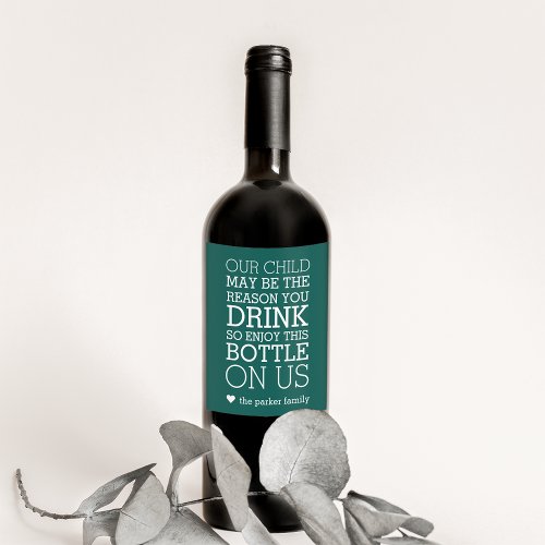 Enjoy This Bottle On Us  Funny Teacher Gift Wine Label