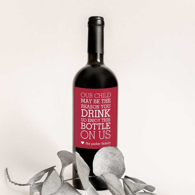 Enjoy This Bottle On Us | Funny Teacher Holiday Wine Label (Creator Uploaded)
