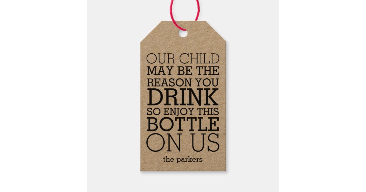 Enjoy This Bottle on Us | Funny Teacher Wine Gift Tags | Zazzle