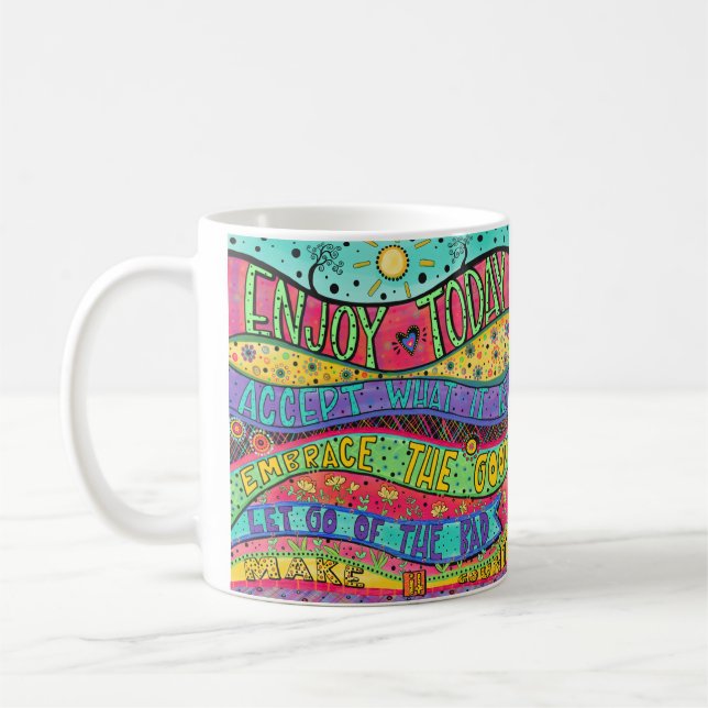 Enjoy Today Colorful Quotes Coffee Mug (Left)