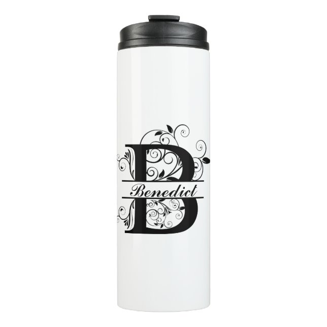 Enjoy your coffee with your personalized Monogram  Thermal Tumbler (Front)
