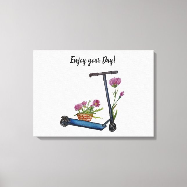 Enjoy Your Day Watercolor Art Canvas Print (Front)