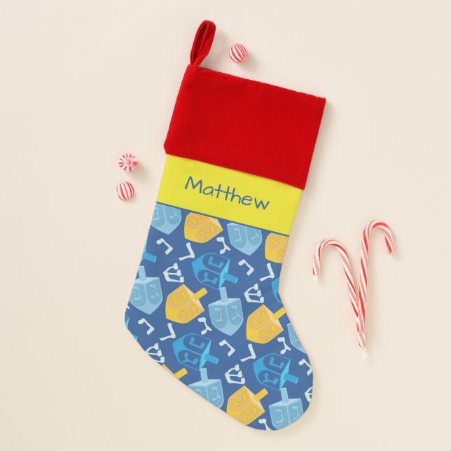 Enjoy your Dreidel Hanukkah Christmas Stocking (Front)