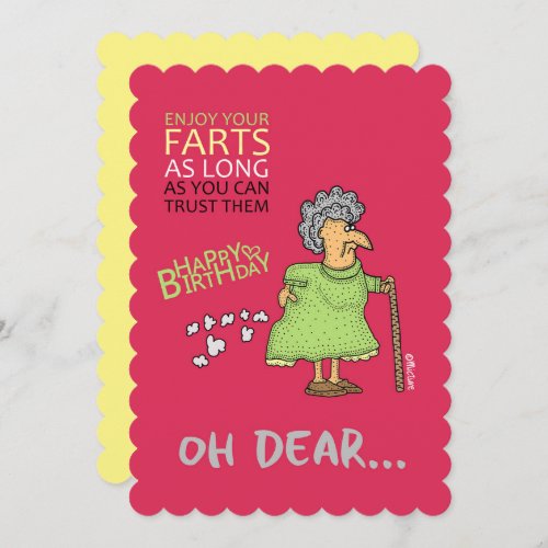 Enjoy your farts old lady Birthday Greeting card