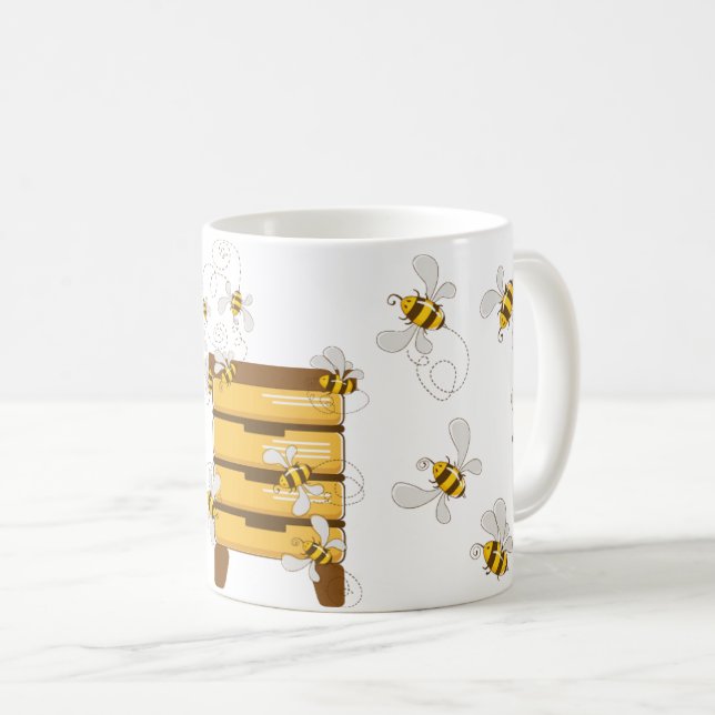 Enjoy Your Favorite Beverage in our Bee Mug  (Front Right)