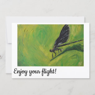 Enjoy your flight, trip card -Wide eyed Damselfly