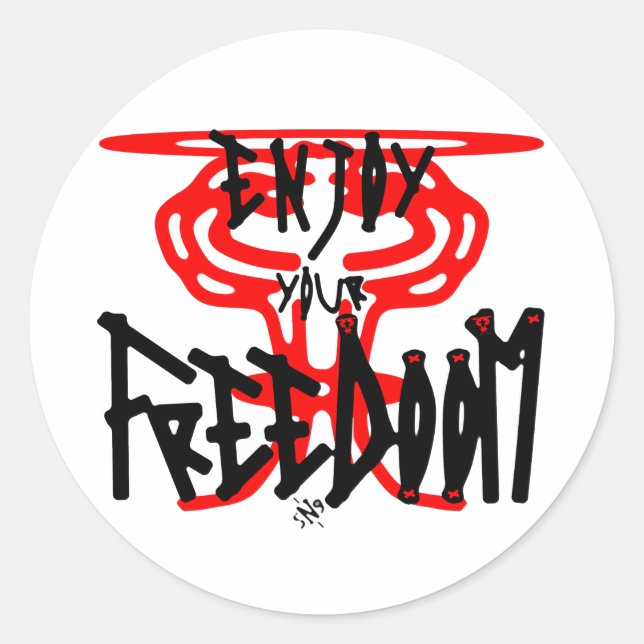Enjoy your FreeDoom Classic Round Sticker (Front)