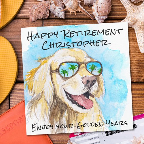 Enjoy Your Golden Years Funny Pun Happy Retirement Holiday Card