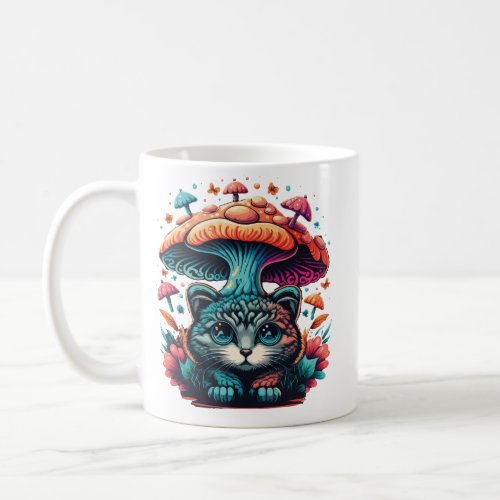 Enjoy Your Morning Coffee with Cats and Mushrooms  Coffee Mug