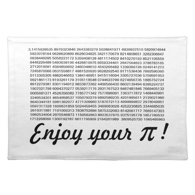Enjoy your Pi Placemat (Front)