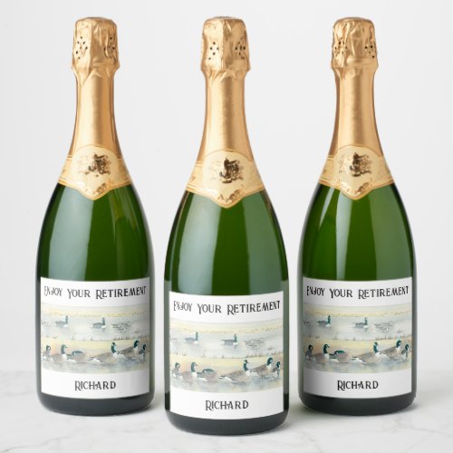 Enjoy Your Retirement Bird Sparkling Wine Label